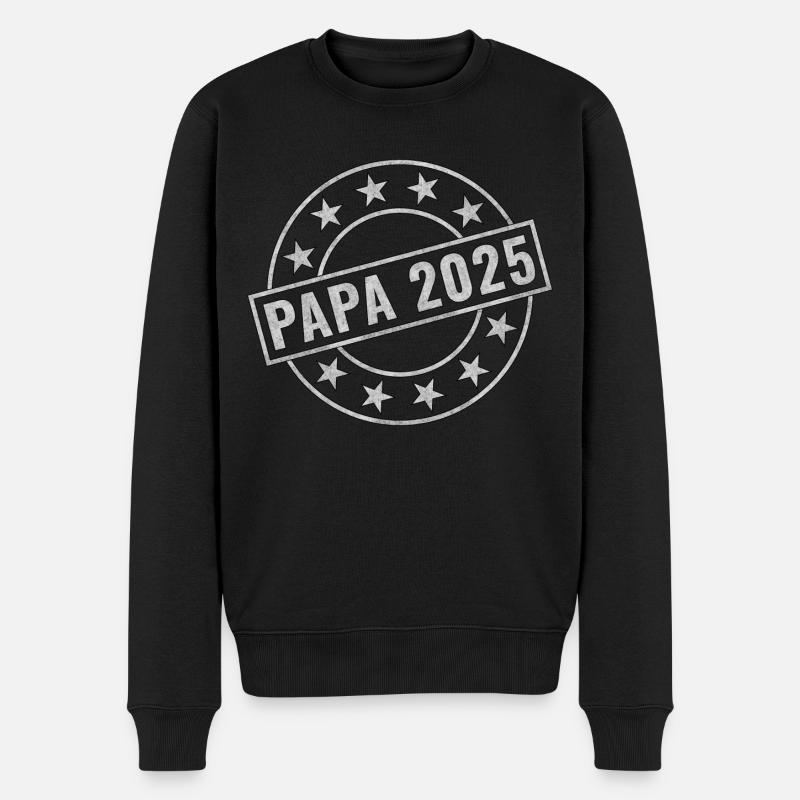 Papa 2025 - Männer Premium Bio Pullover - Schwarz