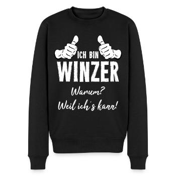 Winzer - Männer Premium Bio Pullover - Schwarz - Vorne - Nico (187cm)