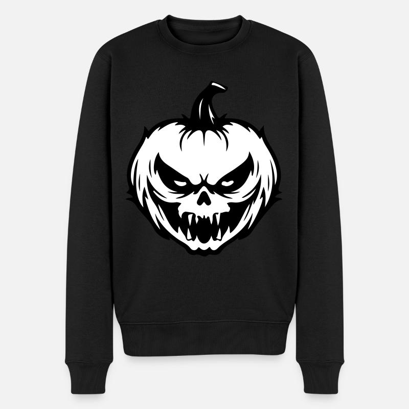 Grimace de citrouille d’Halloween - Pull Premium bio Homme - noir