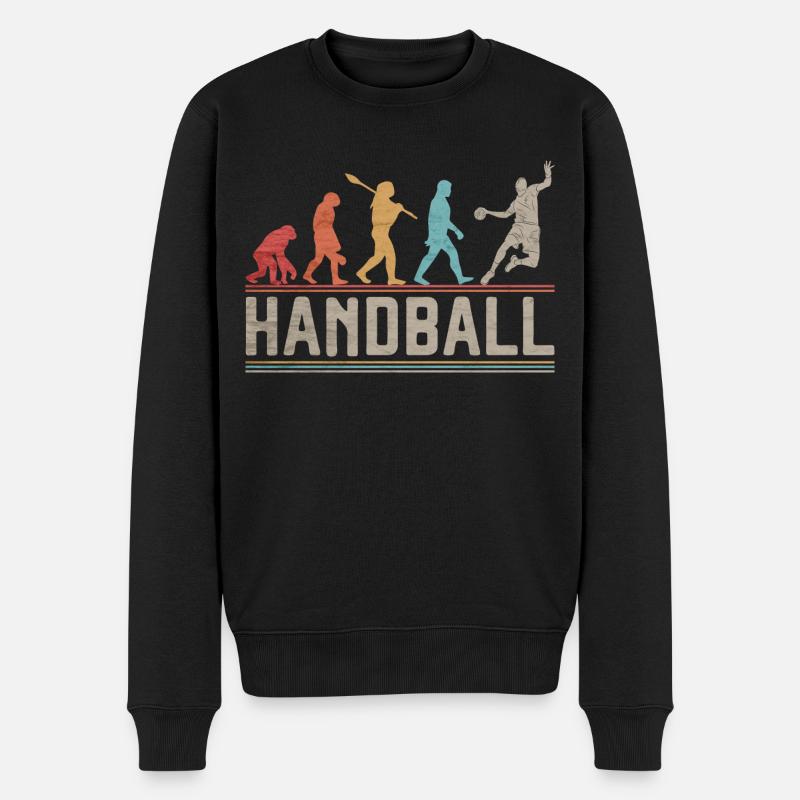 Handball Evolution Handballspieler Geschenk - Männer Premium Bio Pullover - Schwarz