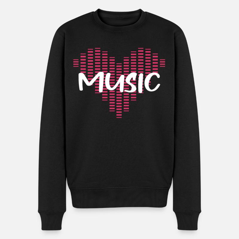 Liebesmusik - Herz-Equalizer - Männer Premium Bio Pullover - Schwarz