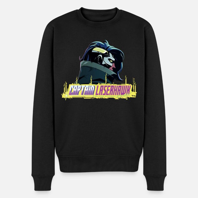 Captain Laserhawk Blood Dragon Dolph Laserhawk - Männer Premium Bio Pullover - Schwarz