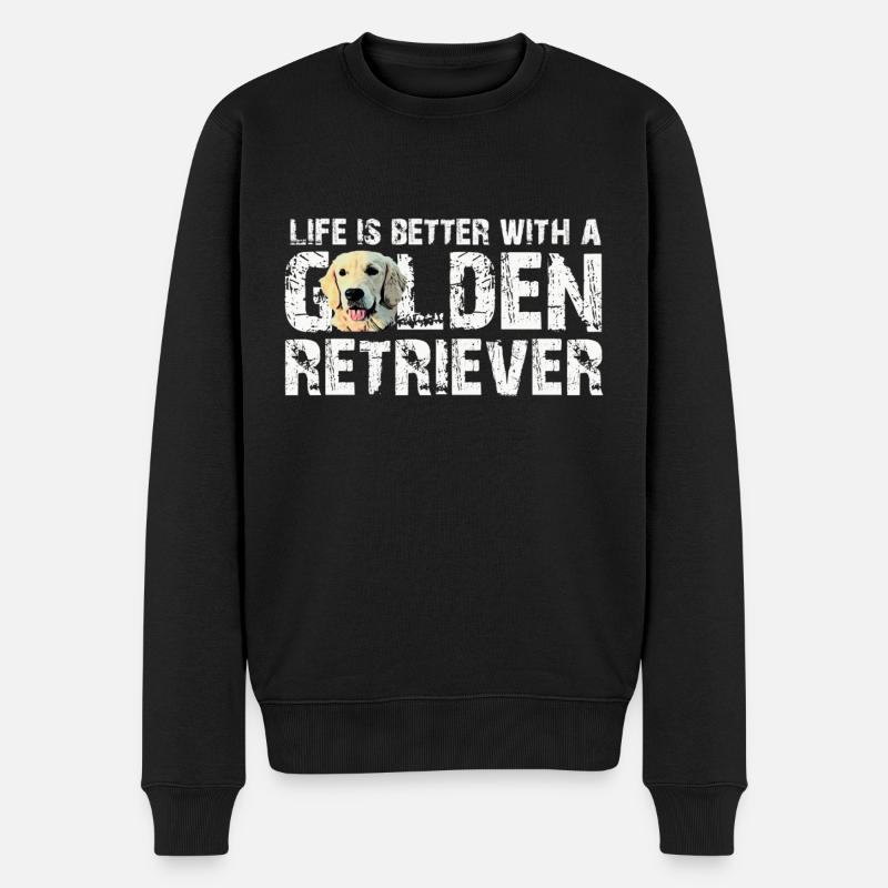 Golden retriever - Pull Premium bio Homme - noir