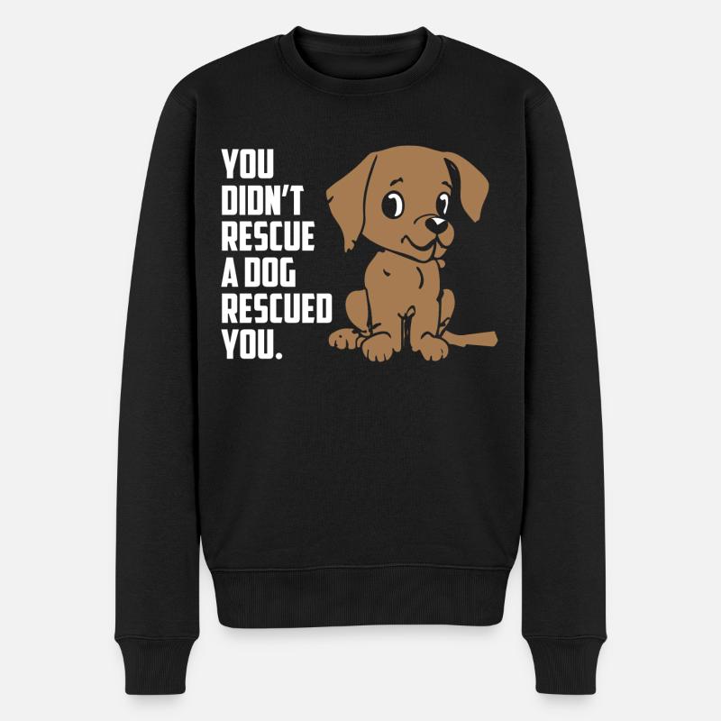 Rescue Dog - Männer Premium Bio Pullover - Schwarz