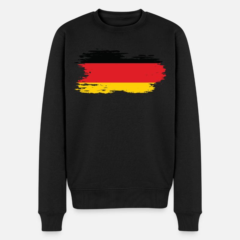 Allemagne - Drapeau national, effet pinceau - Pull Premium bio Homme - noir