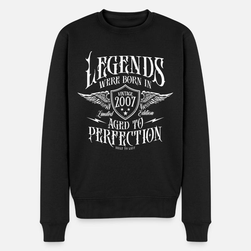 Legenden wurden 2007 geboren - Männer Premium Bio Pullover - Schwarz
