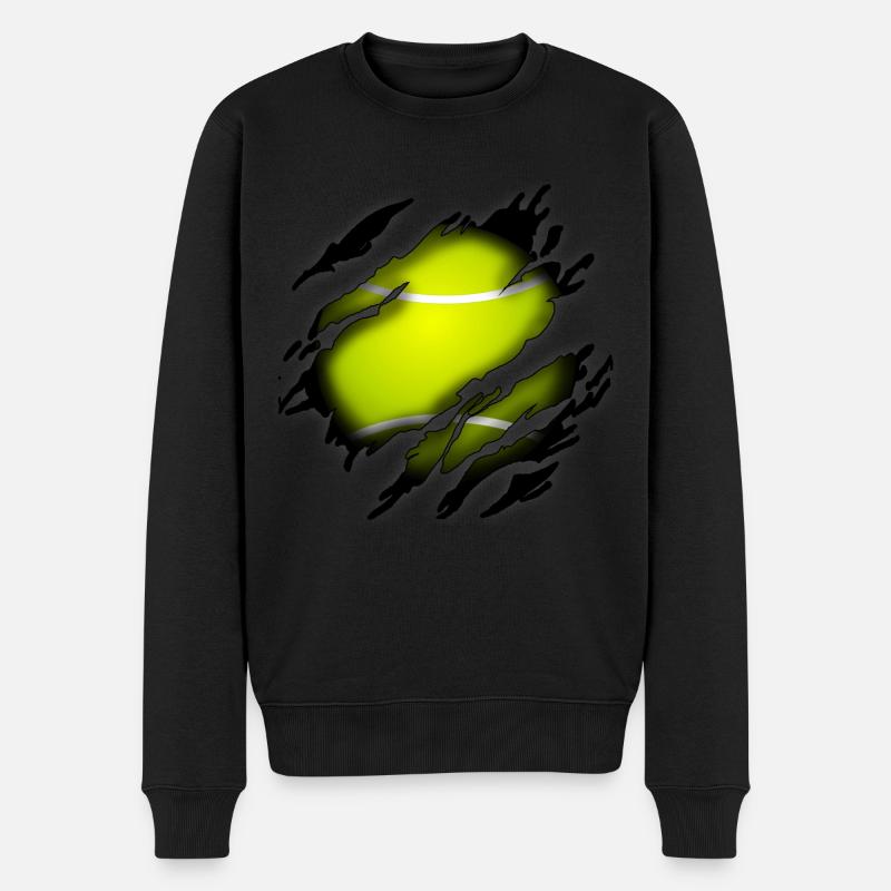 Tennis in mir - Männer Premium Bio Pullover - Schwarz