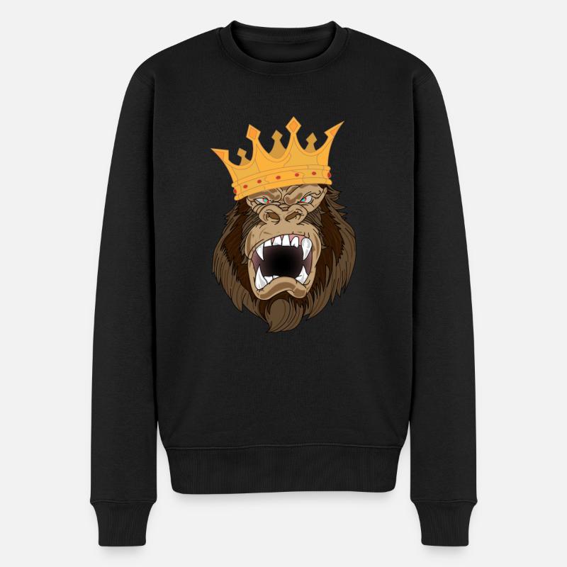 Gorilla King - Le vrai roi de la jungle. - Pull Premium bio Homme - noir
