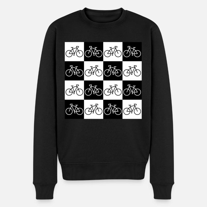 Fahrrad-Checkerboard für Radfahrer - Männer Premium Bio Pullover - Schwarz