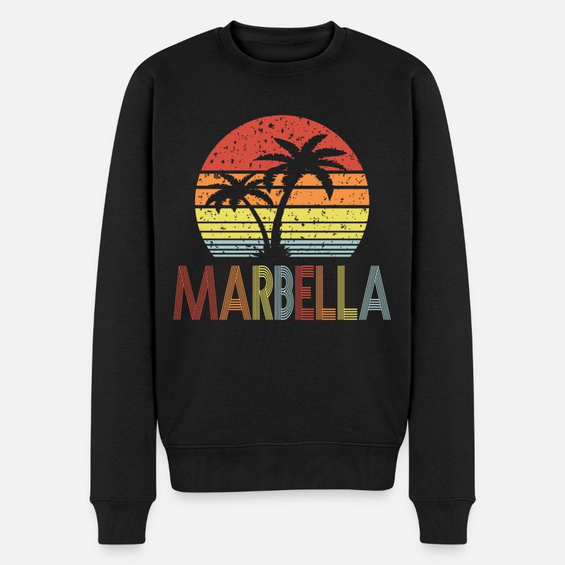 Marbella - Männer Premium Bio Pullover - Schwarz