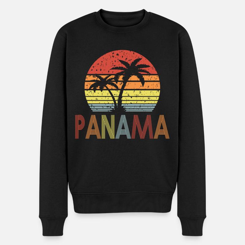 Panama rétro soleil 01 - Pull Premium bio Homme - noir