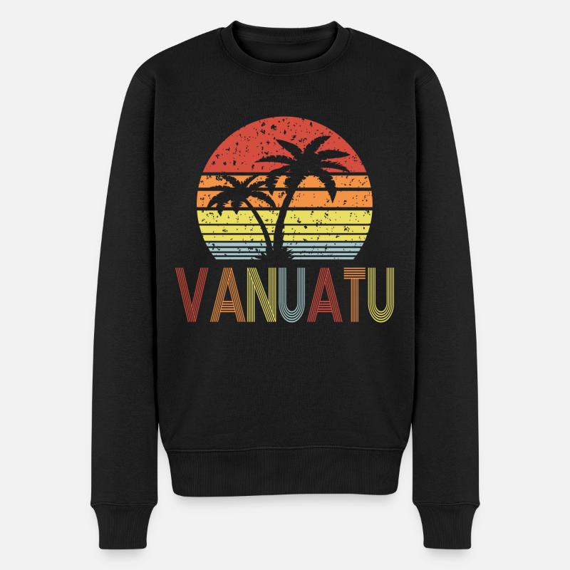 Vanuatu - Männer Premium Bio Pullover - Schwarz
