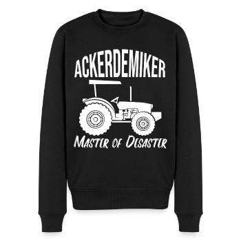 Bauer Bauernhof Harte Arbeit Traktor Mähdrescher - Männer Premium Bio Pullover - Schwarz - Vorne - Nico (187cm)