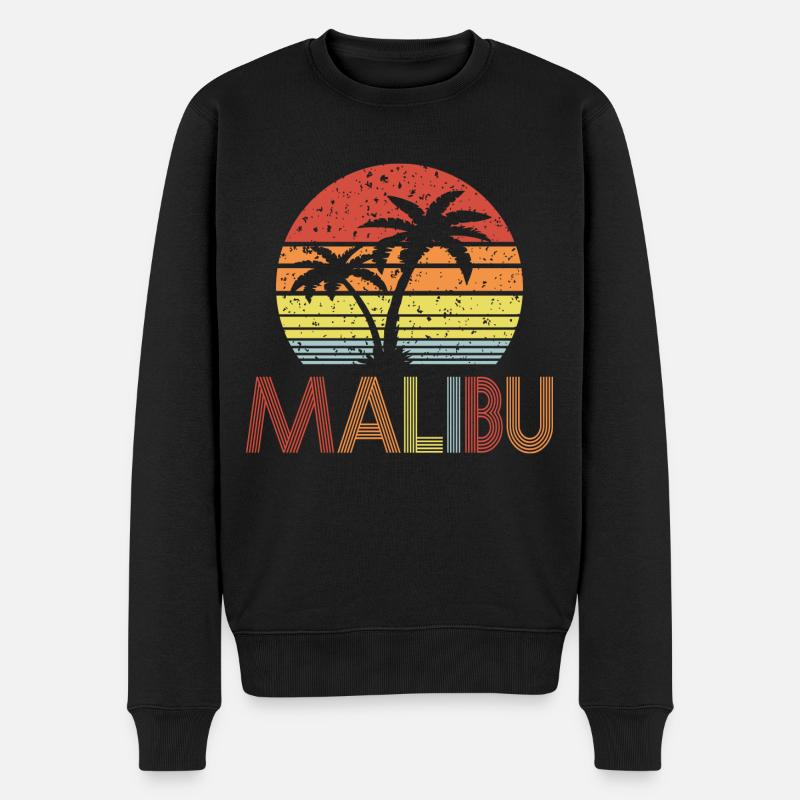 Malibu - Männer Premium Bio Pullover - Schwarz