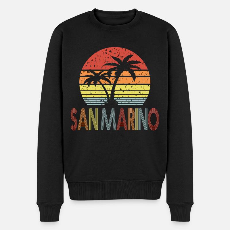 San Marino - Männer Premium Bio Pullover - Schwarz