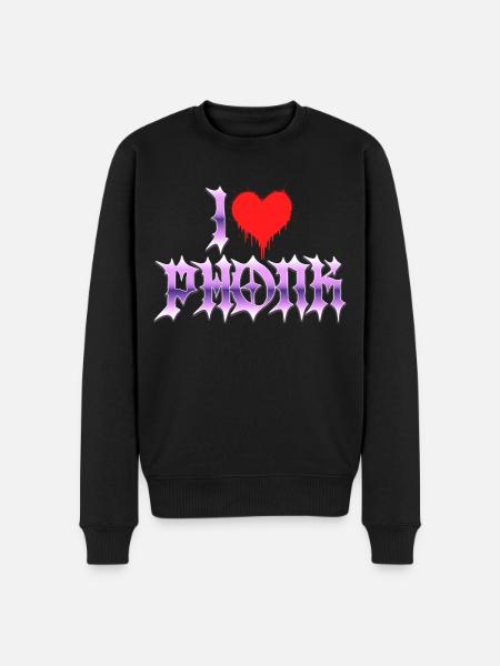 I love phonk - I love phonk music - Men's Premium Organic Jumper - black