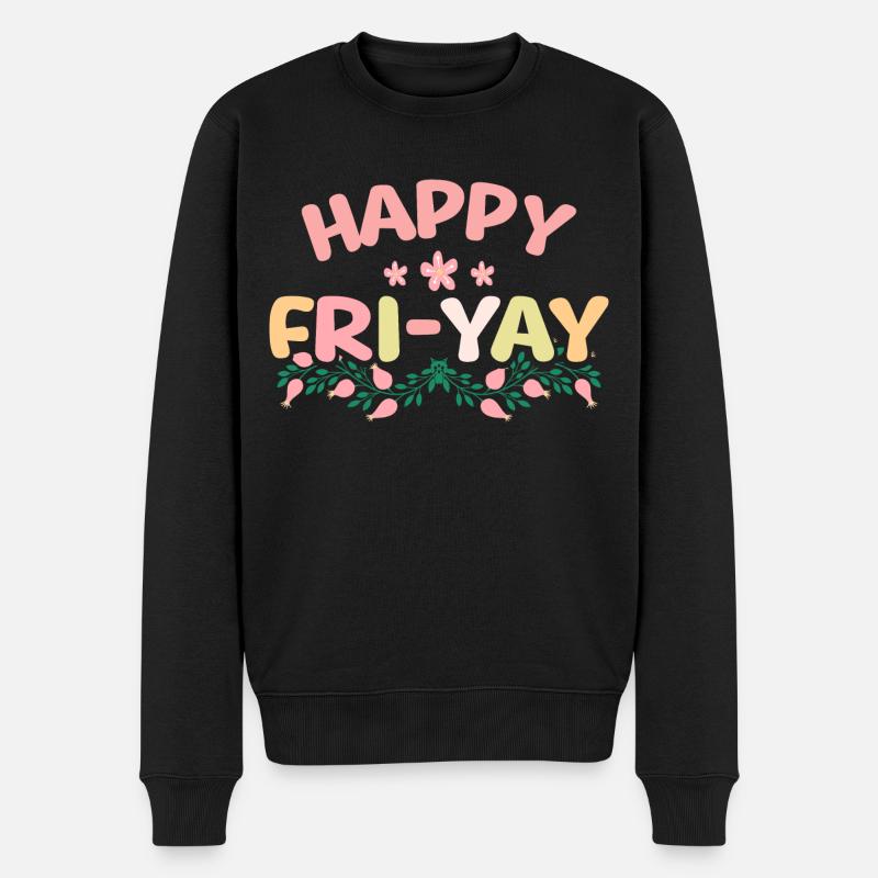 Humour Vendredi Enseignant Weekend - Pull Premium bio Homme - noir