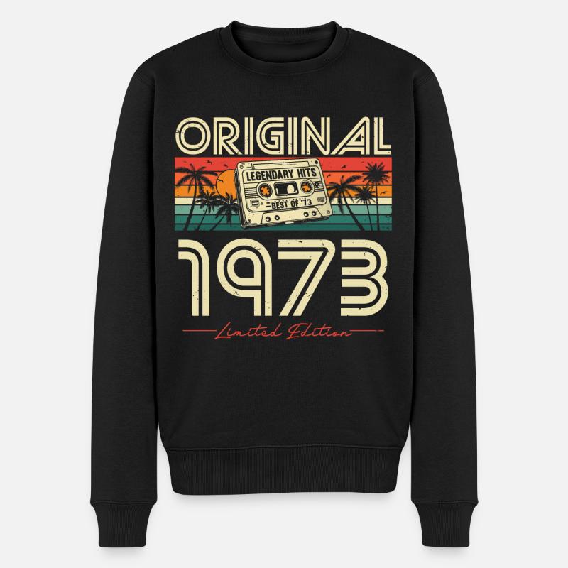 Original 1973 Vintage Jahrgang Retro Geburtstag - Männer Premium Bio Pullover - Schwarz