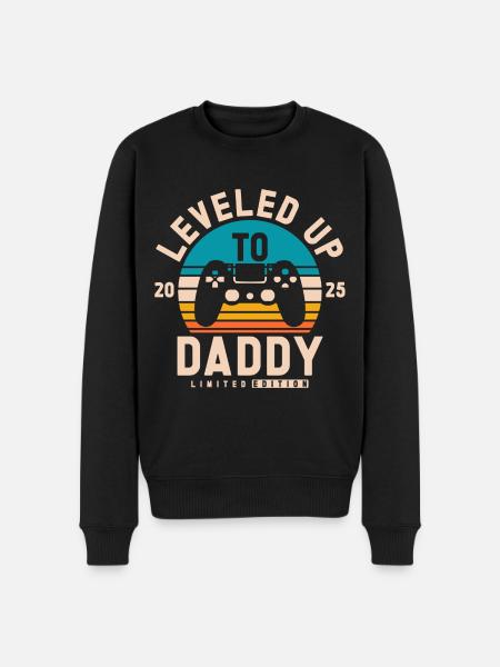 Promoted to Papa 2025 - Men's Premium Organic Jumper - black