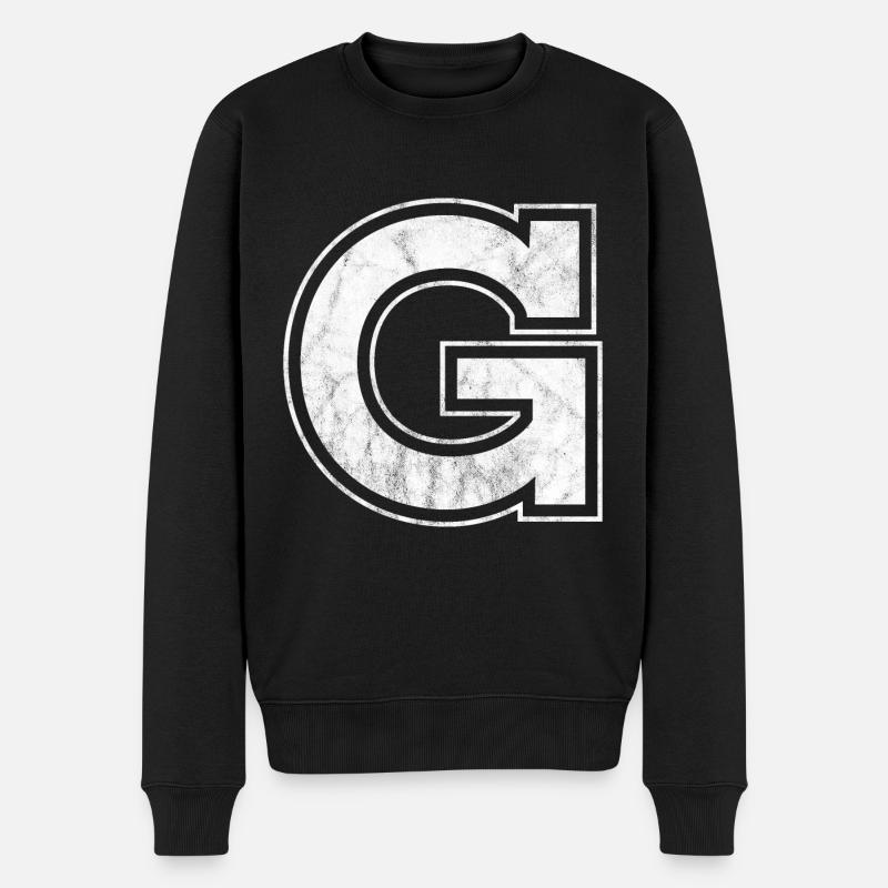 Buchstabe G - Männer Premium Bio Pullover - Schwarz
