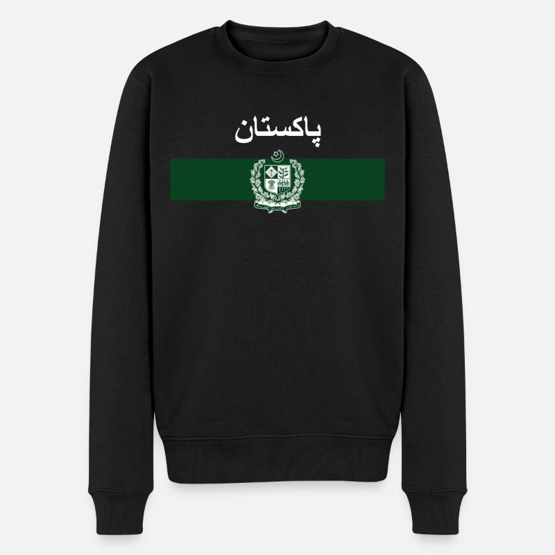 پاکستان - drapeau et armoiries - Pull Premium bio Homme - noir
