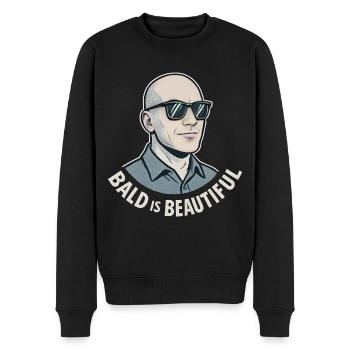 Männer Glatze Geschenkidee Bald Is Beautiful - Männer Premium Bio Pullover - Schwarz - Vorne - Nico (187cm)