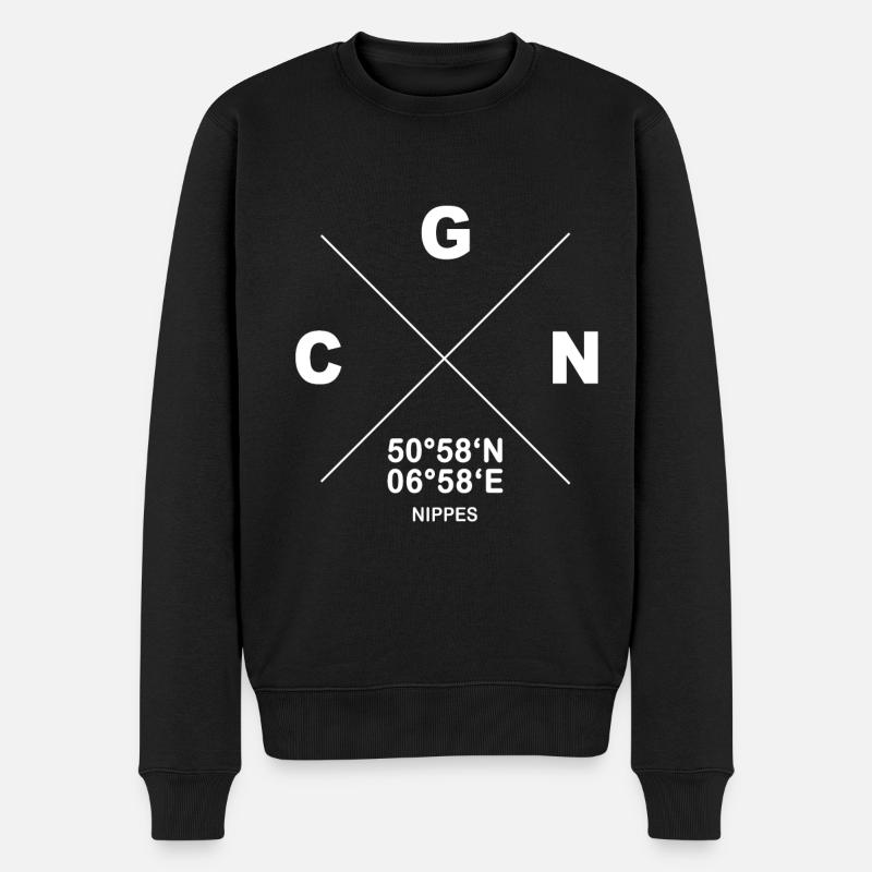 CGN Köln Nippes Veedel Koordinaten Geschenk - Männer Premium Bio Pullover - Schwarz
