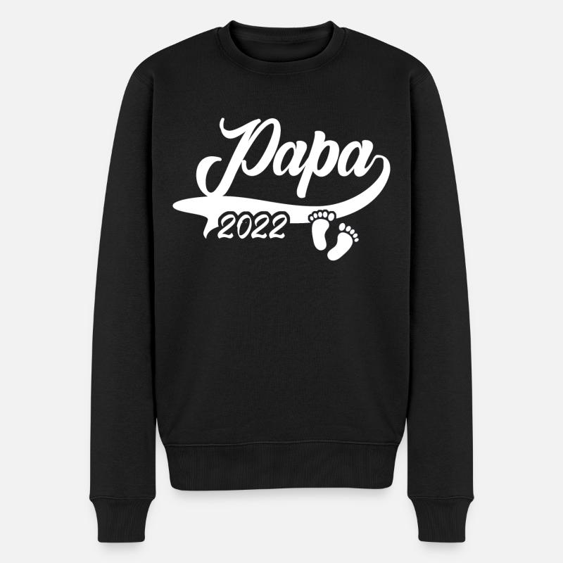 Papa 2022 - Männer Premium Bio Pullover - Schwarz