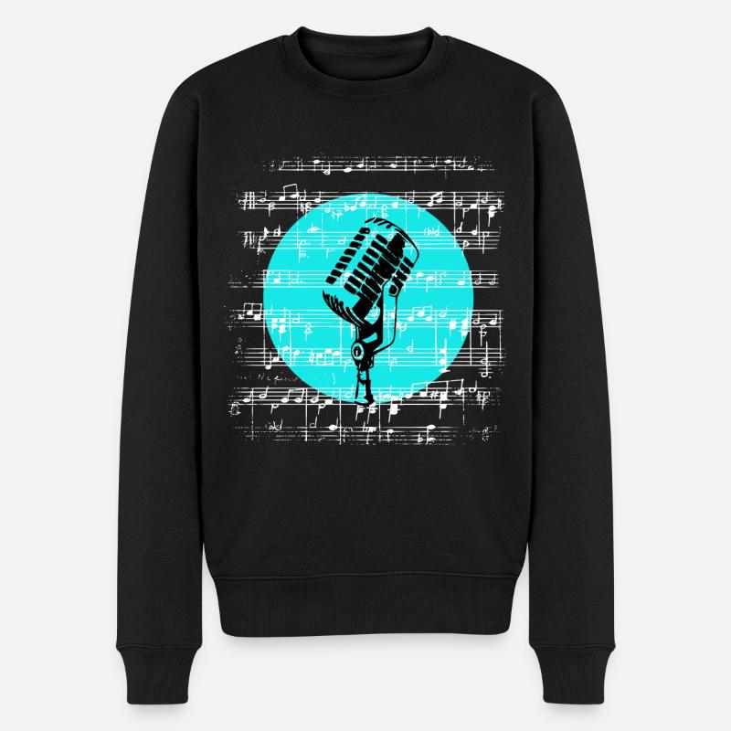 Microphone - Pull Premium bio Homme - noir