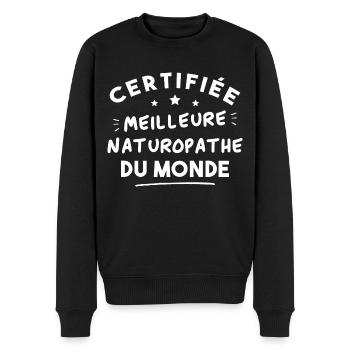 Zertifiziert bester Heilpraktiker der Welt - Männer Premium Bio Pullover - Schwarz - Vorne - Nico (187cm)