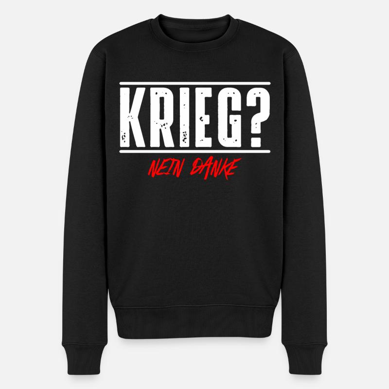 Krieg - Männer Premium Bio Pullover - Schwarz