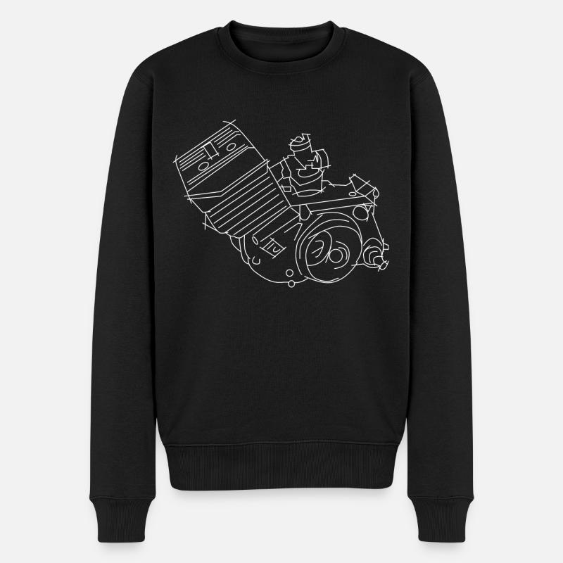 Simson S51 Motor, Moped, Simsonfahrer - Männer Premium Bio Pullover - Schwarz