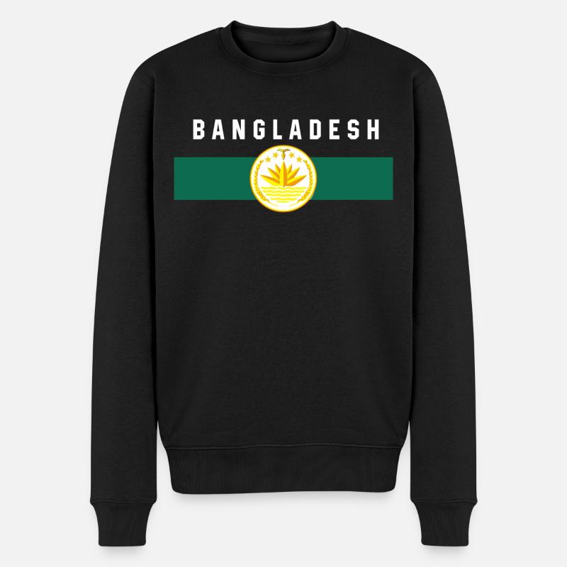 Bangladesh - drapeau et armoiries, nénuphar - Pull Premium bio Homme - noir
