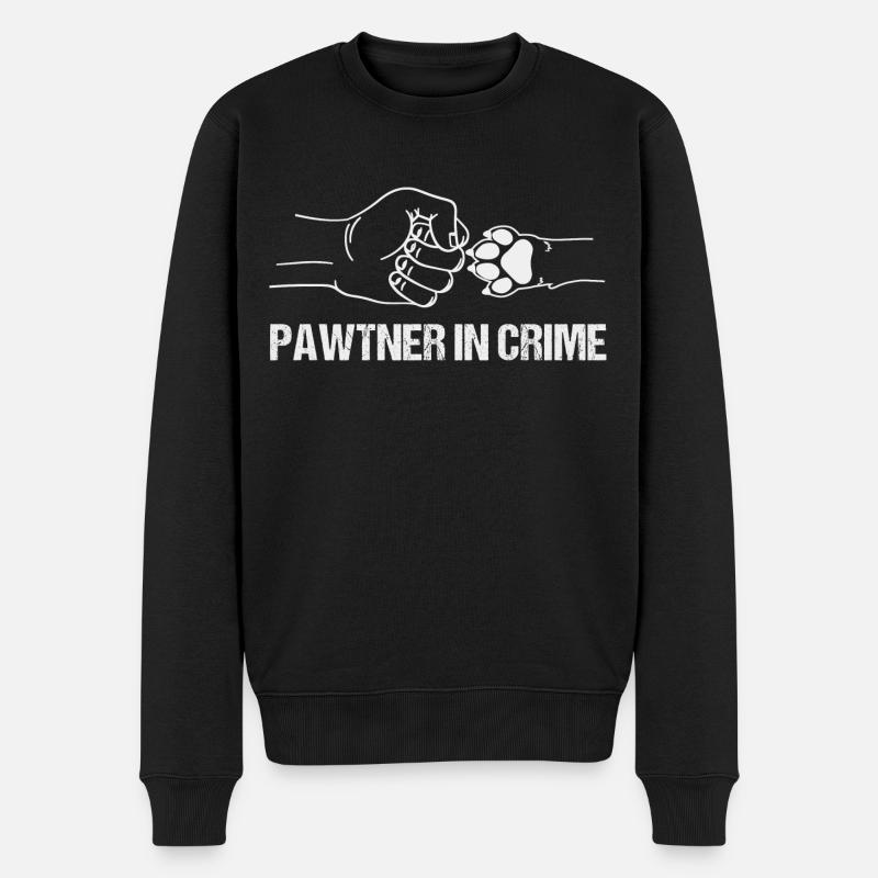 pawtner in crime pfote faust süß - Männer Premium Bio Pullover - Schwarz