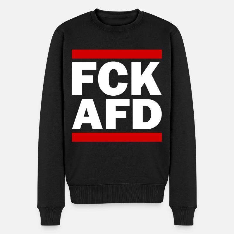 Fck afd - Männer Premium Bio Pullover - Schwarz
