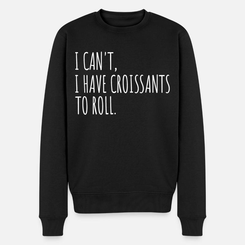 Humor Croissants Bäcker Konditor - Männer Premium Bio Pullover - Schwarz