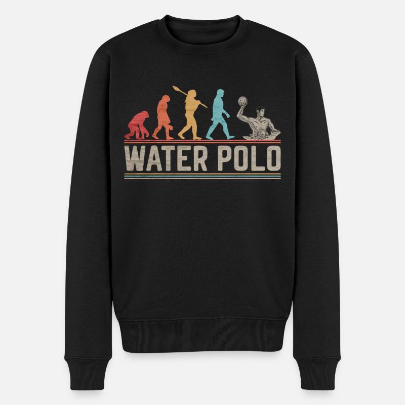 Evolution des Wasserball-Spaß-Wasserballs - Männer Premium Bio Pullover - Schwarz