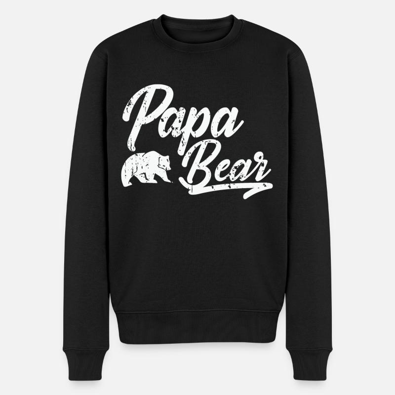 papa ours - Pull Premium bio Homme - noir
