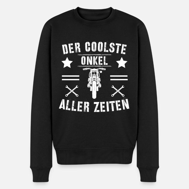 Motorrad Onkel Pate Dad Biker Motorrad Jungs - Männer Premium Bio Pullover - Schwarz