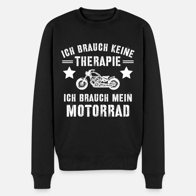 Motorradfahrer Motorrad Biker Spruch - Männer Premium Bio Pullover - Schwarz