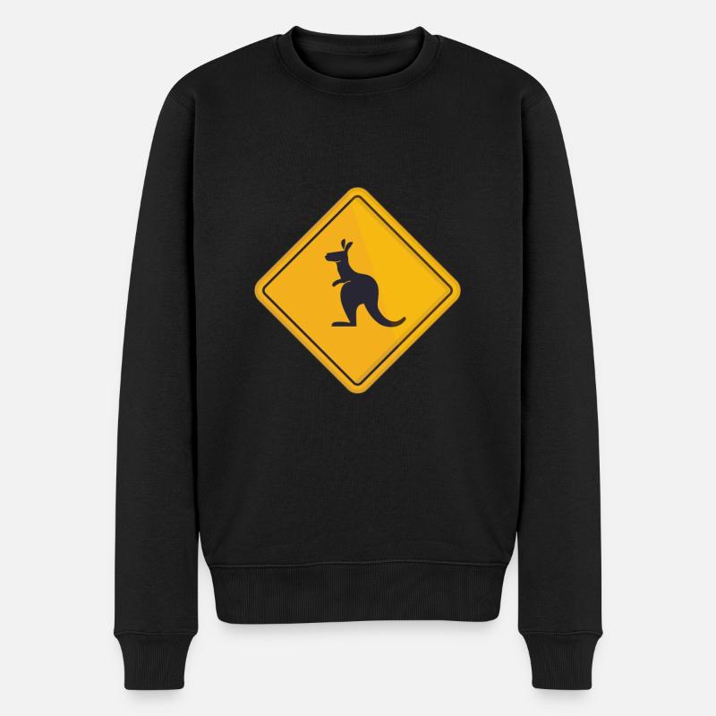 Australien Känguru down under - Männer Premium Bio Pullover - Schwarz