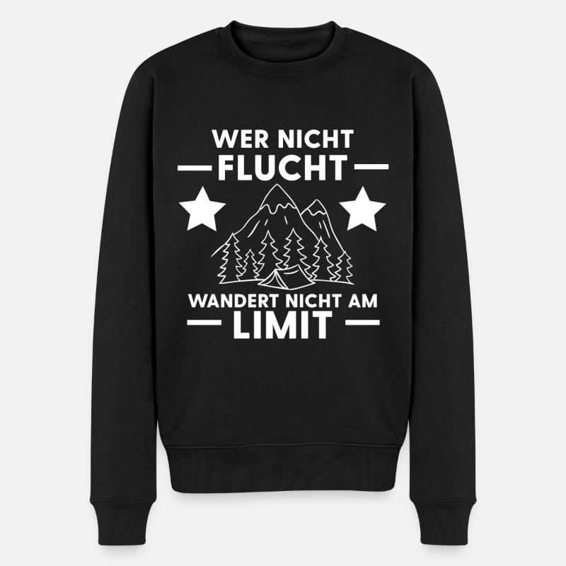 Bergsteiger Wanderer Wandern Berge Klettern Hütte - Männer Premium Bio Pullover - Schwarz