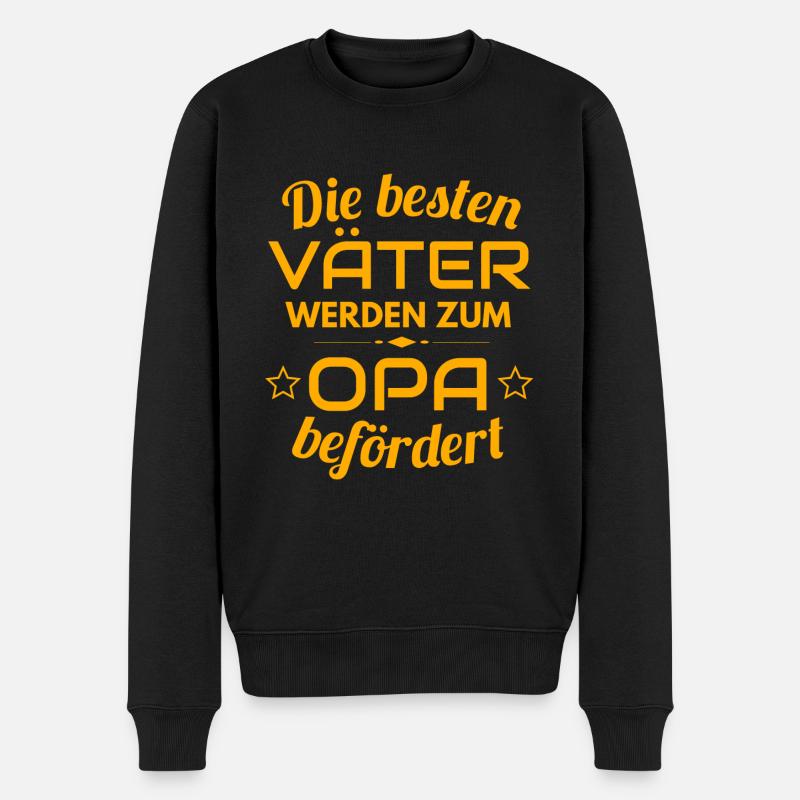 Zum Opa befördert - Männer Premium Bio Pullover - Schwarz