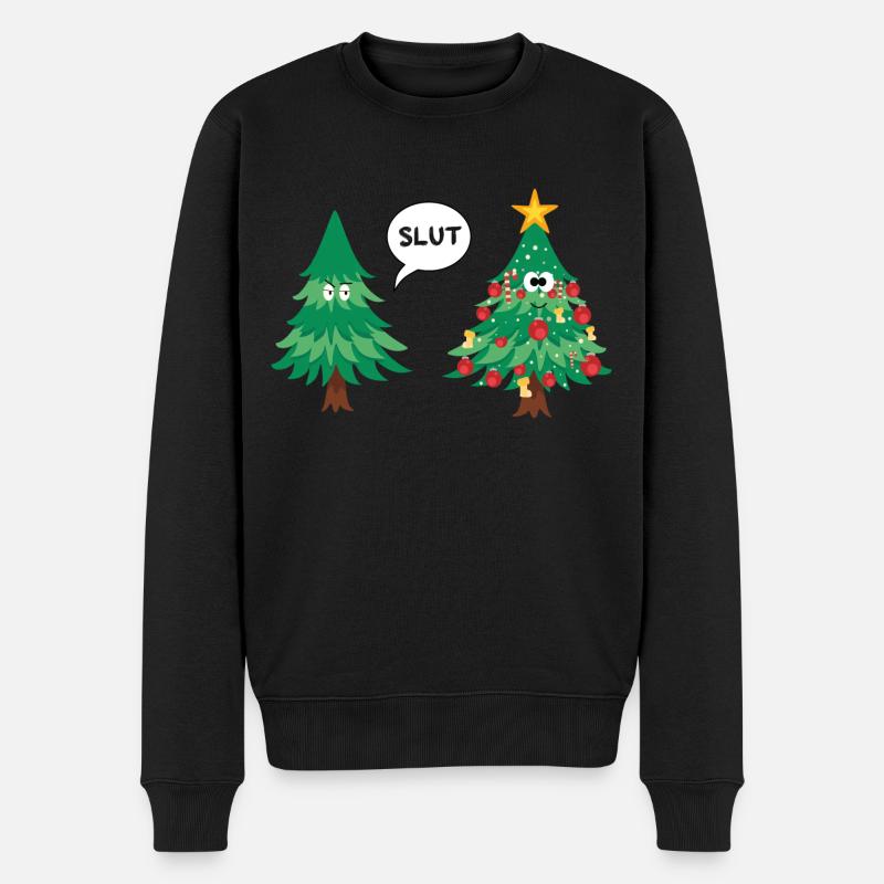 Weihnachtsbaum Flitchen lustig Weihnachten - Männer Premium Bio Pullover - Schwarz