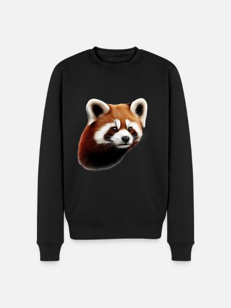 Roter Panda - Männer Premium Bio Pullover - Schwarz