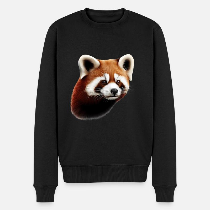 Roter Panda - Männer Premium Bio Pullover - Schwarz