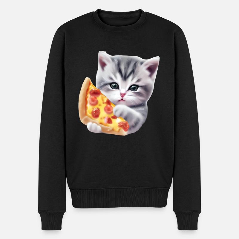 Pizza Cat - Pull Premium bio Homme - noir