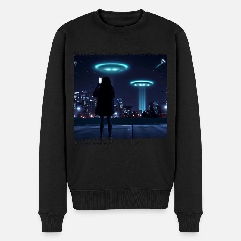 Ufo Sichtung - Männer Premium Bio Pullover - Schwarz
