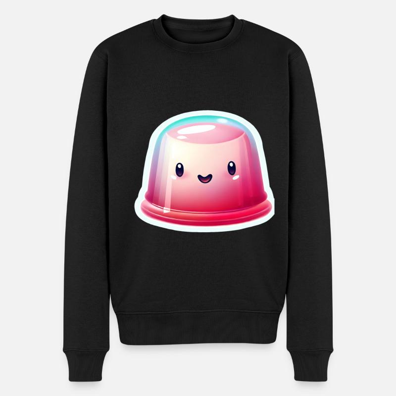 Pudding Wackelpudding Götterspeise Kawaii - Männer Premium Bio Pullover - Schwarz