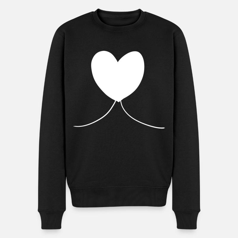 Herz symbol Liebe form - Männer Premium Bio Pullover - Schwarz